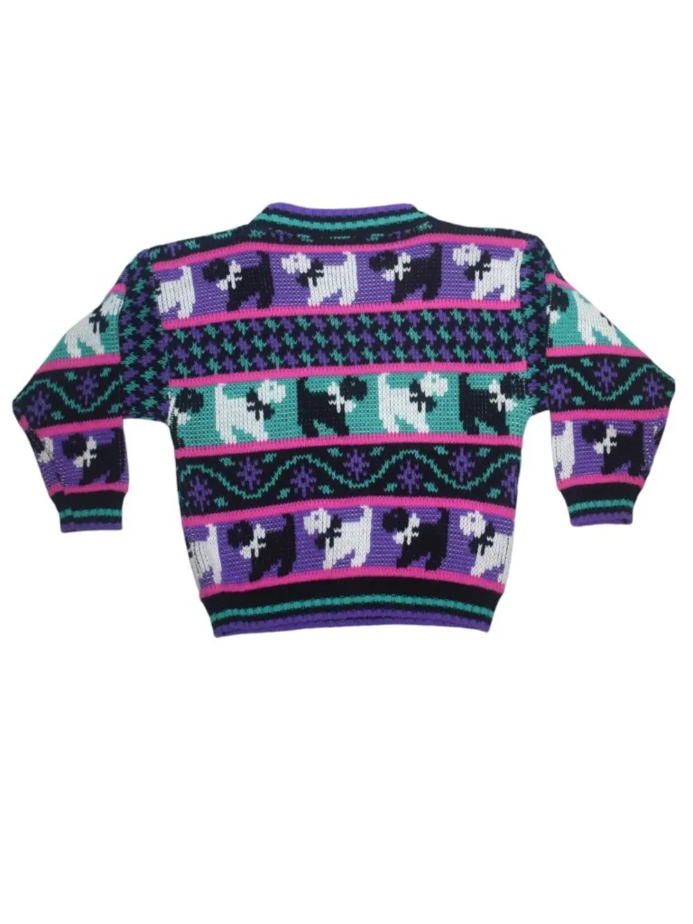 Cute Vintage 80s Heartworks Scottie Dogs Knit Sweater 4T